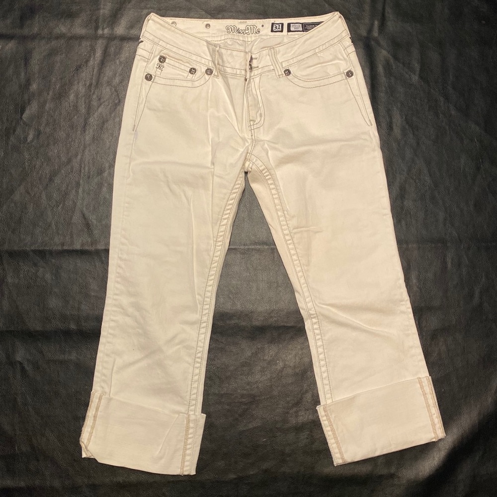 Miss Me White Boot Cut Jeans